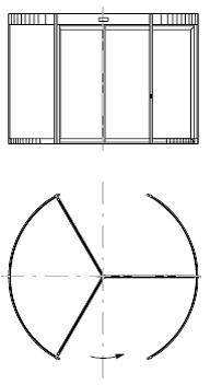 Схема работы трехстворчатой двери GEZE TSA345