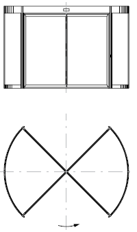 Схема работы четырехстворчатой двери Геце TSA345