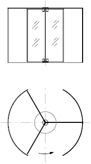 3-створчатая цельностеклянная карусельная дверь (схема)