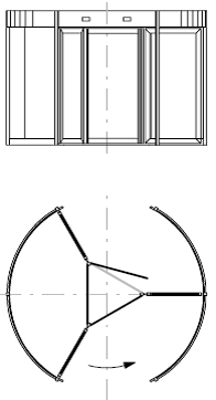 3-створчатые карусельные двери GEZE